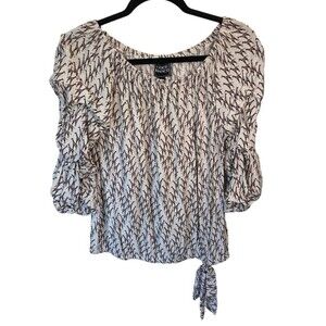 Coco Bianco Giraffe Novelty Blouse 3/4 Sleeve Size Large